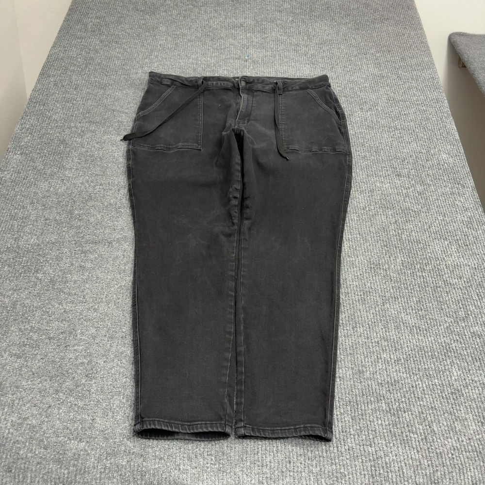 Judy Blue Jogger Womens 22W Black Cotton Blend Drawstring Cargo Utility Casual